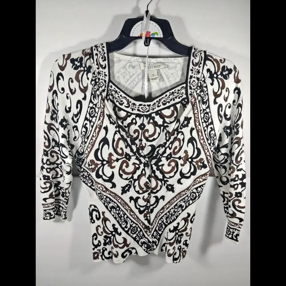 White House Black Market WHBM Sweater Halter Top Cardigan Combo Small Knit